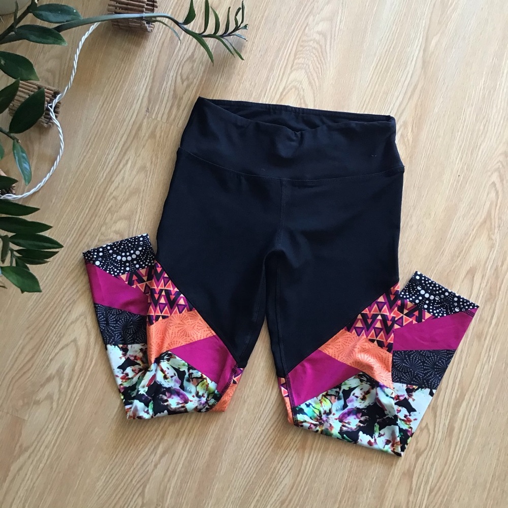 RBX color block cropped athletic leggings